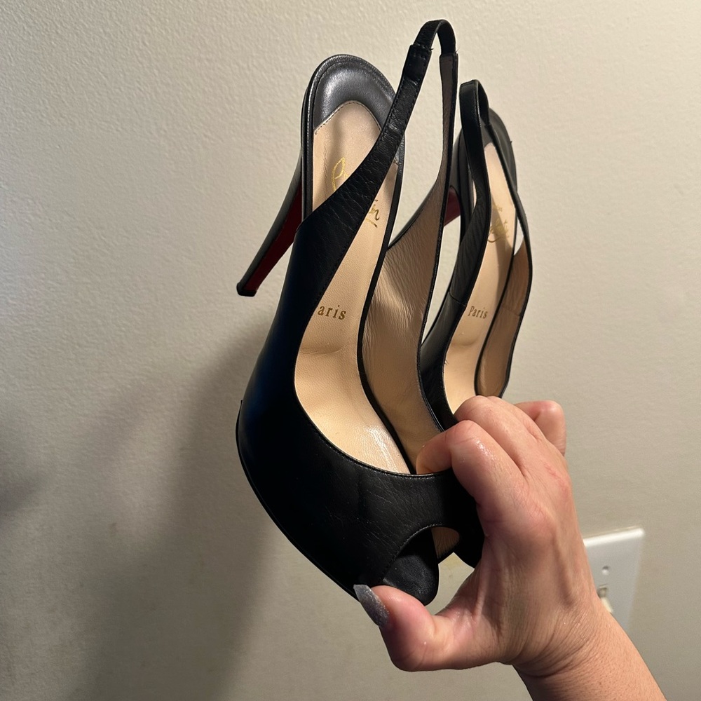 Christian Louboutin Black and Red Heels - Picture 2 of 7